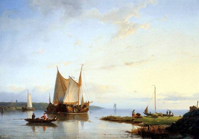 Koster Everhardus Boats on still water Sun . , Everhardus