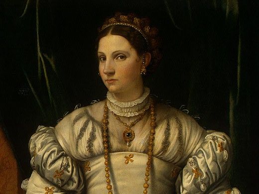 Moretto da Brescia Portrait of a Lady in White, c. 1540, 1(2. ,  