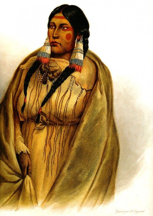 Tna 0028 Woman of the Cree-Tribe KarlBodmer, 1832 sqs. , 