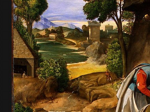 GIORGIONE THE ADORATION OF THE SHEPHERDS, DETALJ 1. 