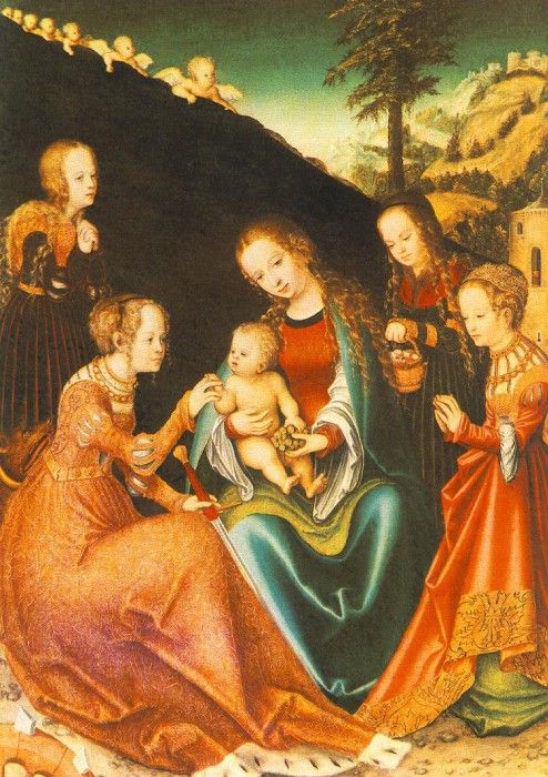 Cranach d.a. The Mystic Marriage of St Catherine, ca 1516, 6. ,  