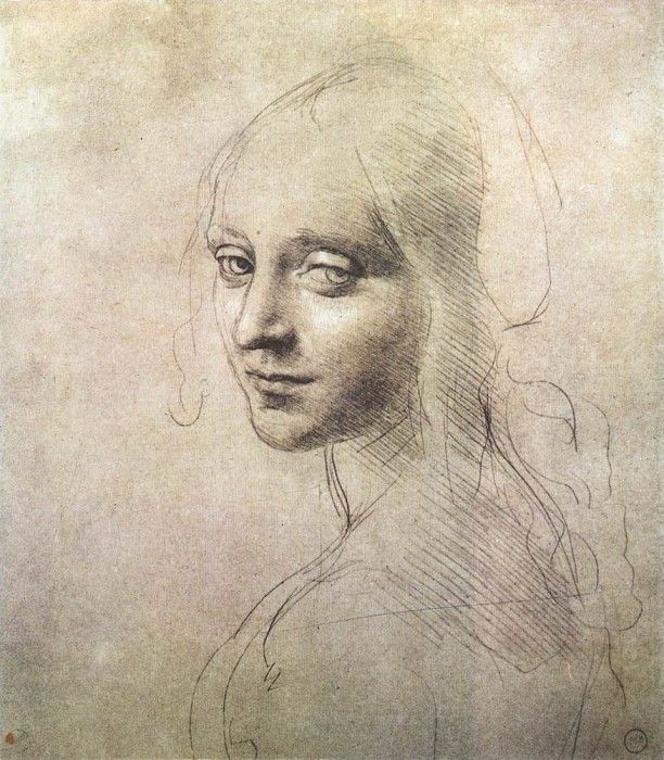 Leonardo da Vinci Head of a girl. ,  