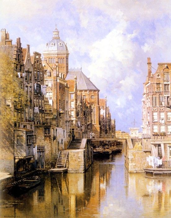 Klinkenberg Johannes Christiaan Karel The Oudezijdsvoorburgwal Amsterdam. ,   