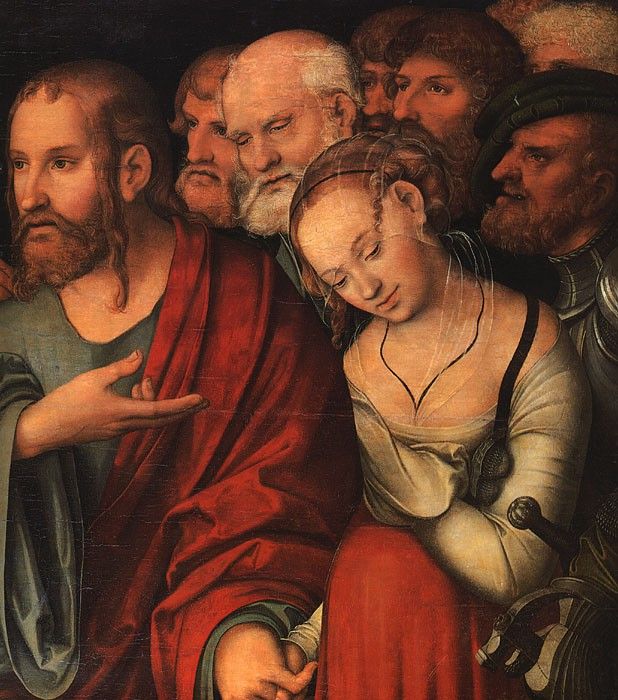 CRANACH Lucas the Younger Christ And The Fallen Woman. ,  
