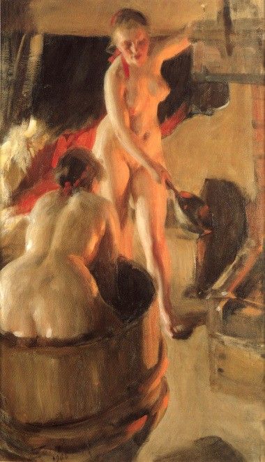 Zorn Women bathing in the sauna. , 