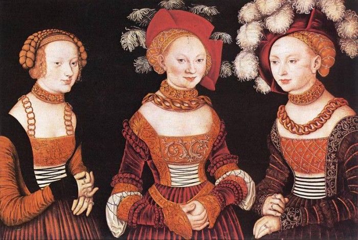 CRANACH Lucas the Elder Saxon Princesses Sibylla Emilia And Sidonia. ,  