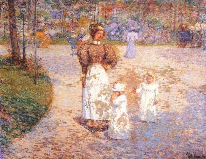 hassam spring in central park 1898. , 