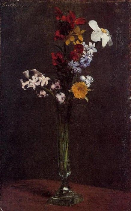 Fantin Latour Henri Narcisses Hyacinths and Nasturtiums. -, ---