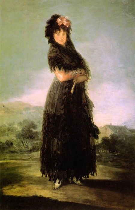 Goya Portrait of Mariana Waldstein, 142x97 cm, Louvre.   ,  