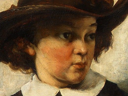 Courbet Portrait of a Young Girl, 1857, Detalj 2, NG Washing. , 