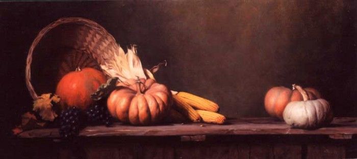 Hyde Still Life with Pumpkins and Corn. Hyde, 