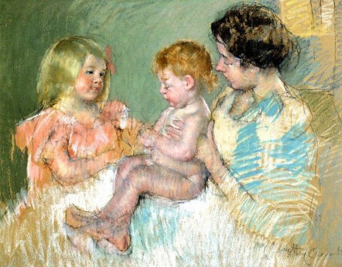 Cassatt Mary Sara and Her Mother with the Baby.  