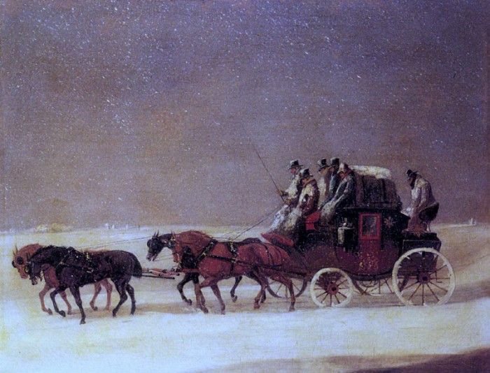 Alken Henry The Derby And London Royal Mail On The Open Road In Winter. ,  