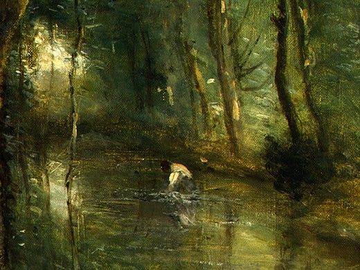 Corot The Eel Gatherers, c. 1860-1865, Detalj 5, NG Washingt. , --