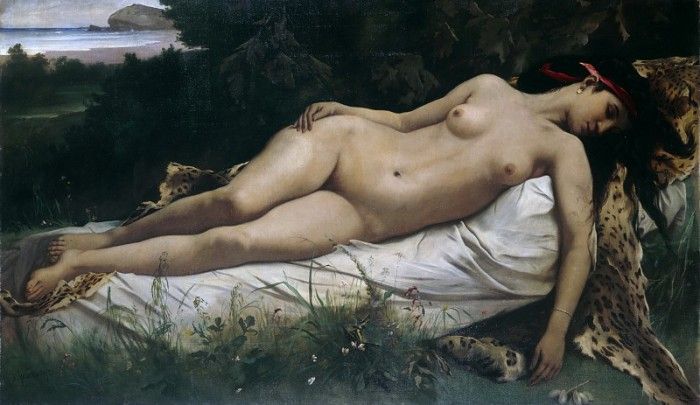 Feuerbach, Anselm -- Recumbent Nymph, 1870. ,  