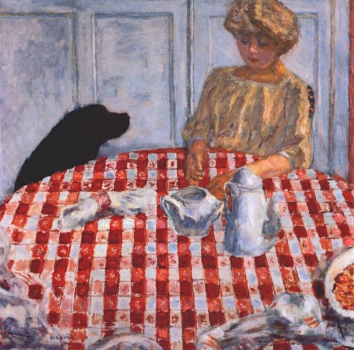 bonnard the red checkered tablecloth 1910.  