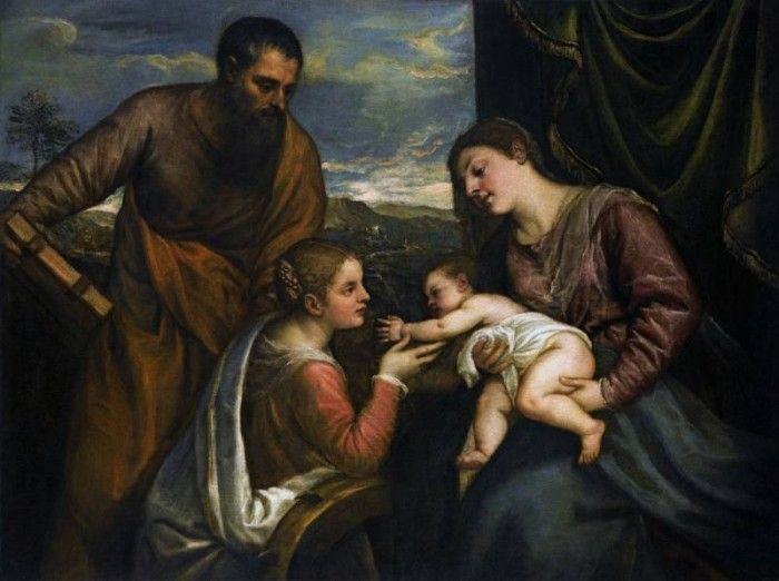 A Sacra Conversazione   The Madonna and Child with Saints Luke and Catherine of Alexandria.  ( )