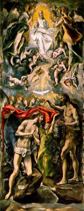 El Greco Baptism of Christ 1597-1600, 350x144 cm, Prado. , -