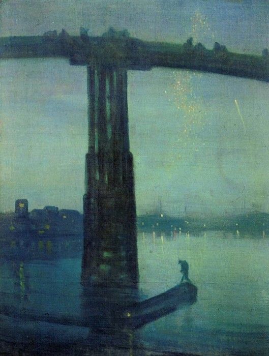 Whistler James McNeill Nocturne in blue and green. ,   