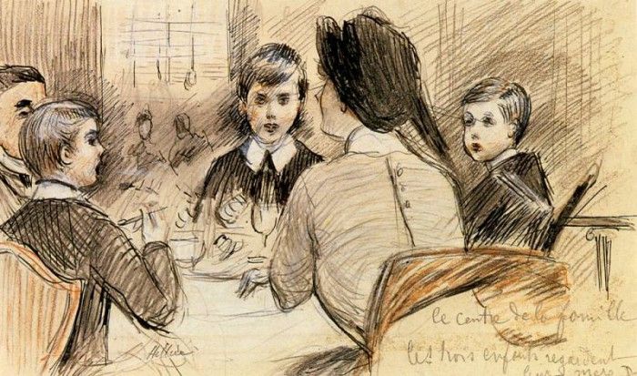 Helleu Paul Cesar A Family Dinner At The Ritz New York. , Paul Cesar