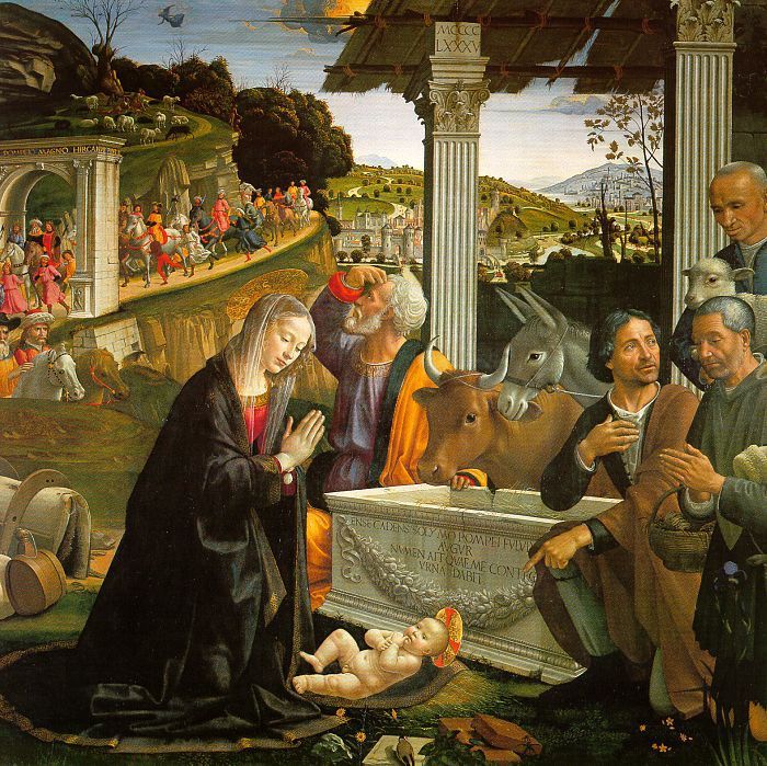 GHIRLANDAIO ADORATION OF THE SHEPHERDS SANTA TRINITA FIRENZ. , 