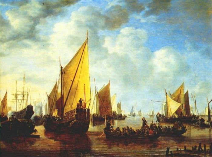 Vlieger The Disembarkation Of Prince Frederik Hendrik Of Orange 1649. Vlieger,  