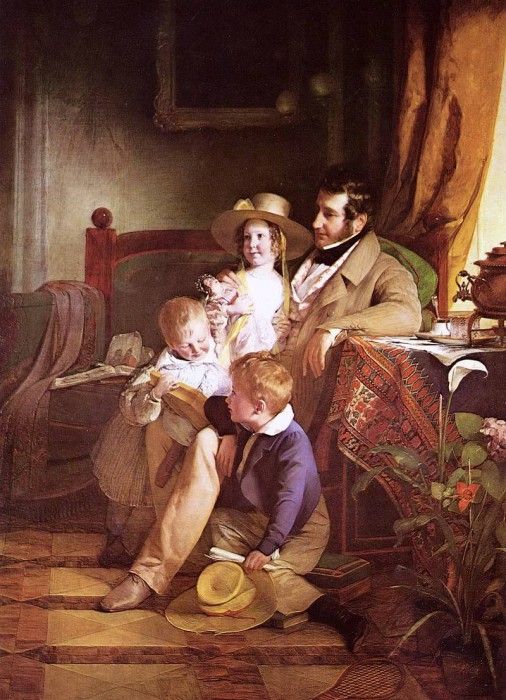 Portrat des Rudolf von Arthaber und seiner Kinder 1837. ,  