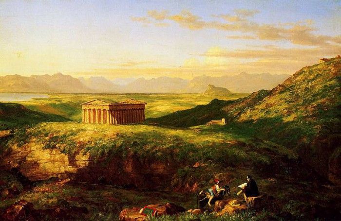 Cole Thomas The Temple of Segesta with the Artist Sketching. , 