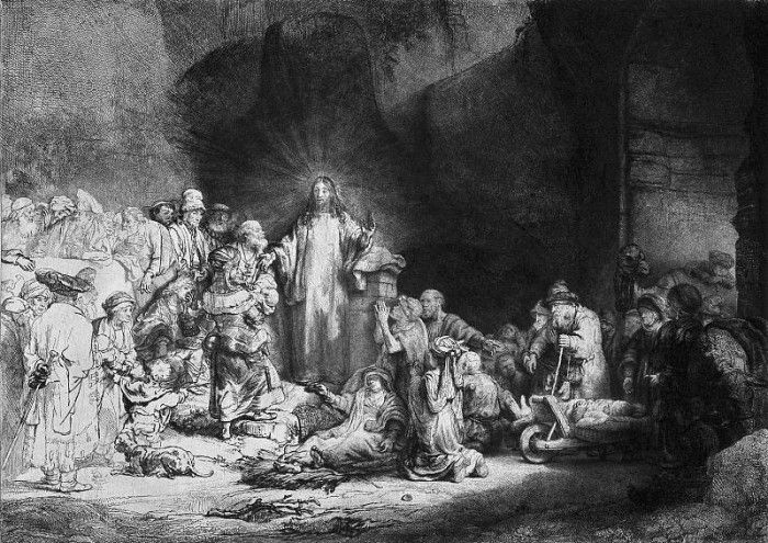Rijn van Rembrandt Honderd gulden prent Sun. ,  