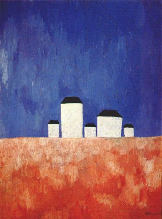 malevich landscape with five houses c1932. , 