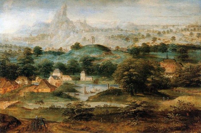 Bles met de Henri Landscape with the expulsion of Hagar Sun. ,  Met De