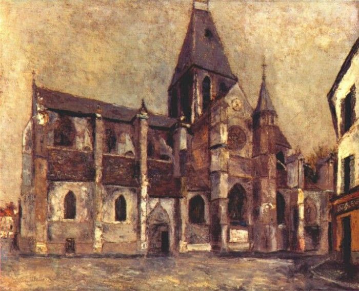 utrillo church at villiers le bel 1909. , 