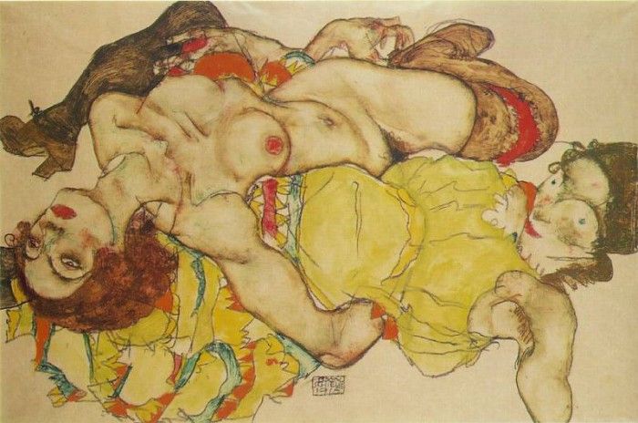 Schiele Two women, 1915, Graphische Sammlung Albertina, Vien. , 