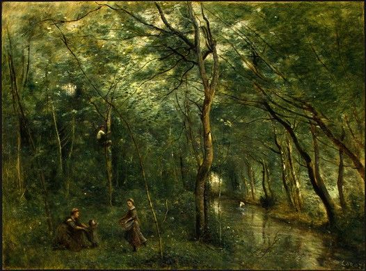 Corot The Eel Gatherers, c. 1860-1865, NG Washington. , --