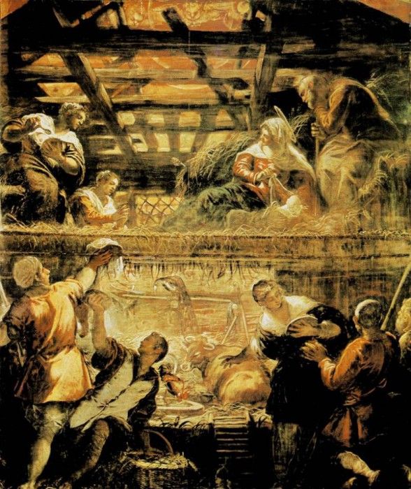 Tintoretto The Adoration of the Shepherds, 1579-81, 542x455 . , 