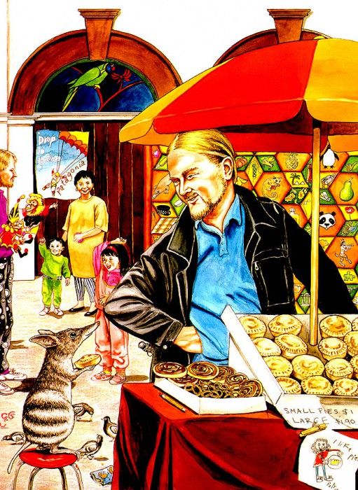 Bb 0023 Pleasurably purchased a pie Steve&MarionIsham sqs. Isham,   