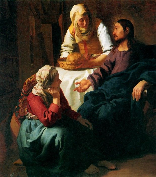 Vermeer Johannes Christ in the house of Martha and Maria Sun. Vermeer, Johannes