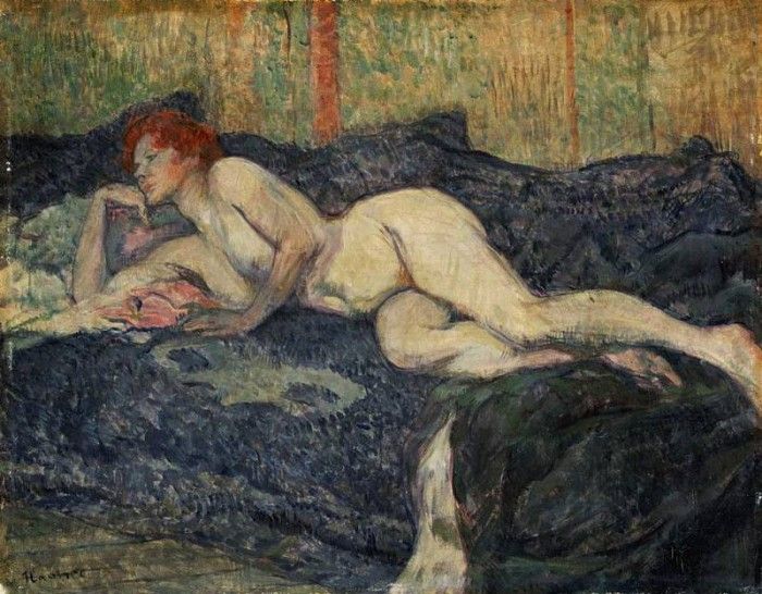 Toulouse-Lautrec Reclining nude, 1897, Barnes foundation. -,  