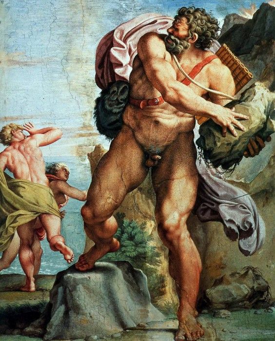 Carracci Annibale Polyphemos hurls a rock to Akis Sun. , 