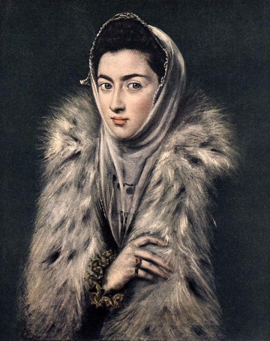 El Greco Lady with a Fur 1577 80. , -