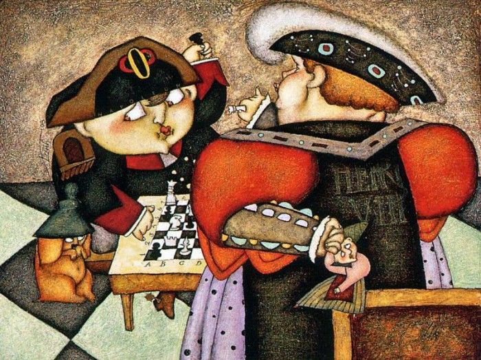 Steven Lamb - Henri & Bonny Playing Chess, De. Lamb 