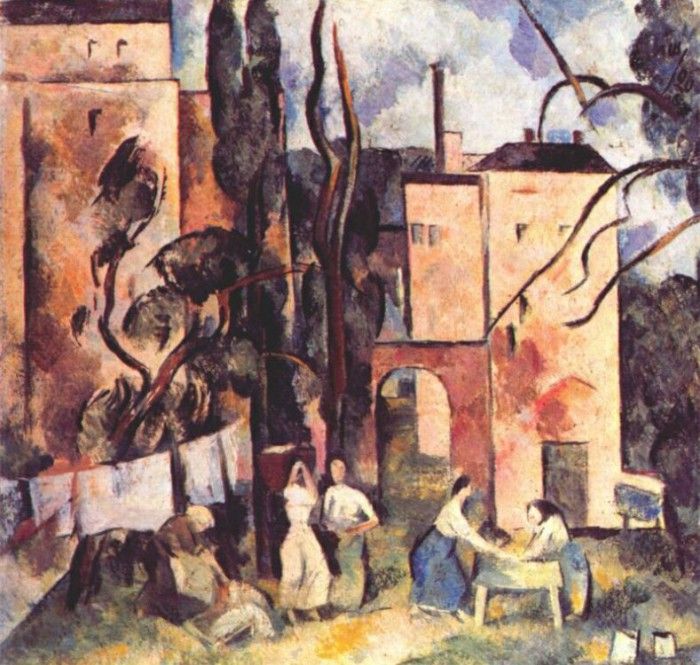 shevchenko landscape with washerwomen 1920. 