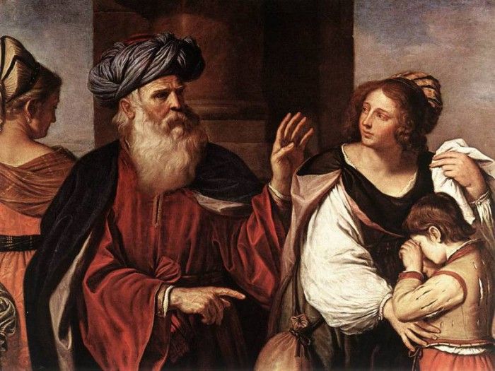 Guercino Abraham Casting Out Hagar and Ishmael. ,   