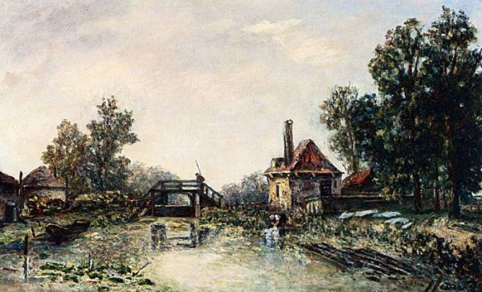 Fesser Josephine A Washerwoman By A Water Mill. Fesser, 