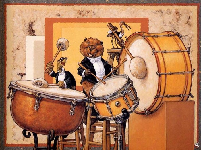 ma Gustafson Animal Orchestra Drums. , 