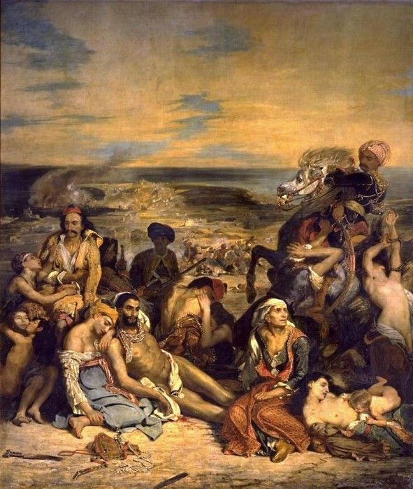 Delacroix Massakern pa Chios, 1822-24, 415.5x348 cm, Louvre. , 