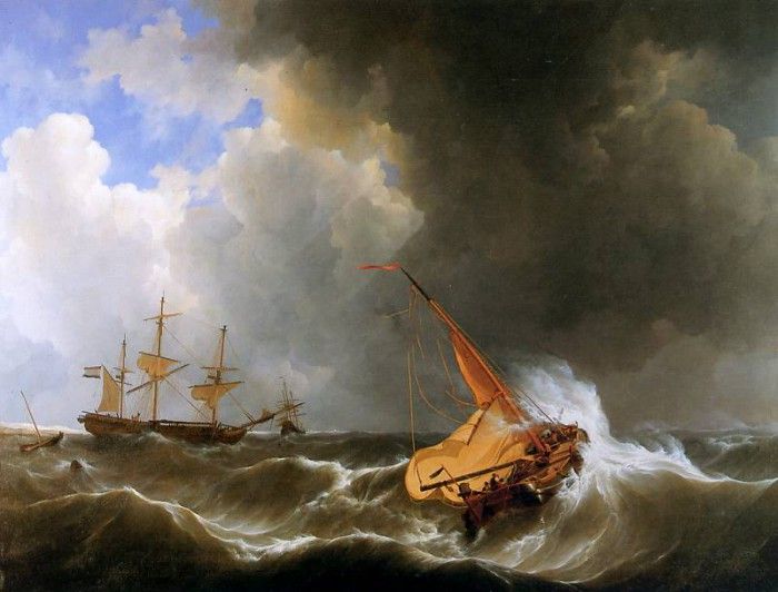 Schotel Johannes Christianus Stormy weather Sun. Schotel, 