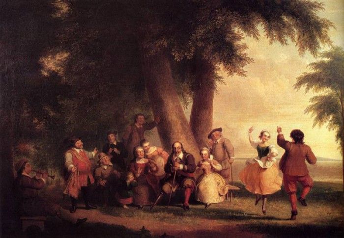 Durand Asher Brown The Dance Of The Battery In The Presence Of Peter Stuyvesant. ,  