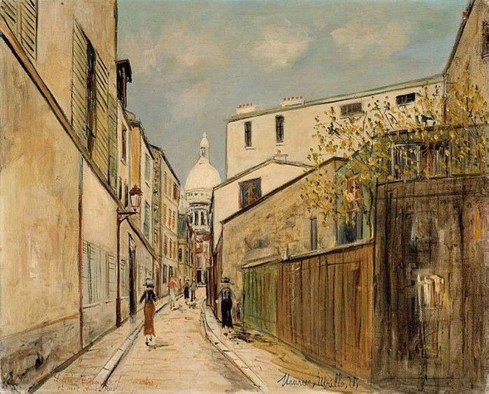 Church of Le Sacre Coeur from rue Saint Rustique 1928. , 