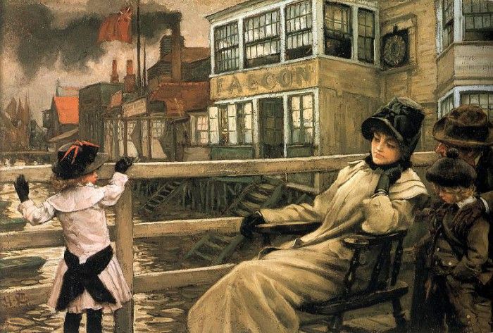 Waiting for the Ferry. Tissot Jacques Joseph